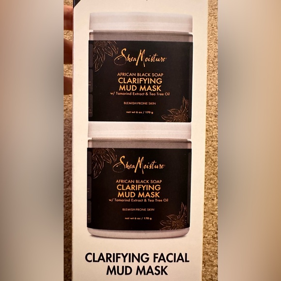 2 Shea Moisture African Black Soap Clarifying Mud Mask Tamarind Tee Tree Oil 6oz - Picture 11 of 16